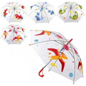 Парасолька BT-CU-0050 прозора з динозаврами 4види 50см (осн.частина)