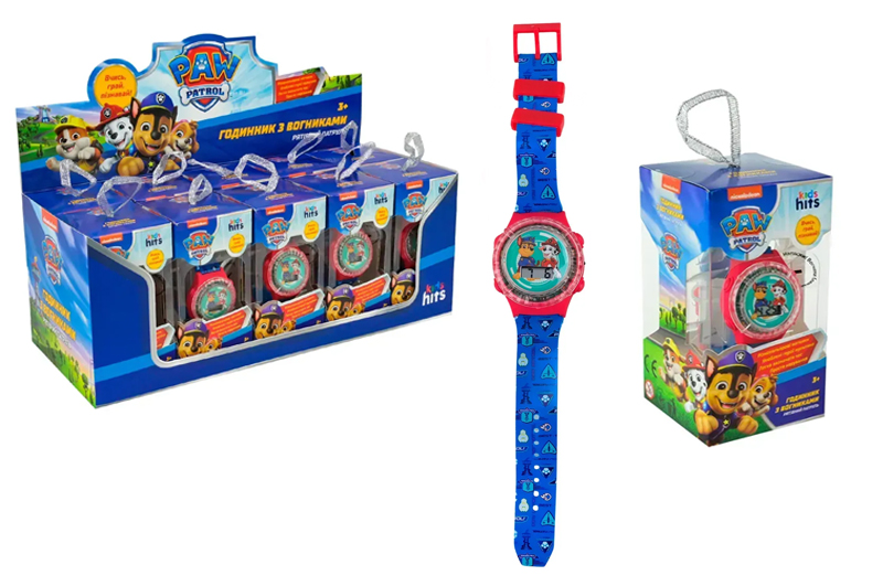 Годинник KH75/002L Paw Patrol зі світлом, дисплей бокс р.32x12,5x13 см