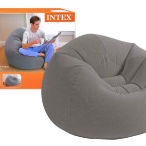 Крісло надувне, велюрове, у вигляді пуфика 68579 Beanless Bag Chair, 107х104х69см