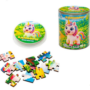 Пазл дерев'яний Puz-05002 Єдиноріг, А5 в тубусі PuzzleOk