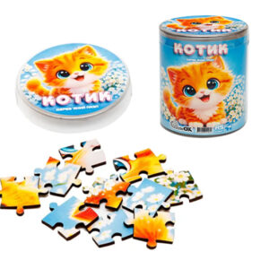 Пазл дерев'яний Puz-05001 Котик, А5 в тубусі PuzzleOk