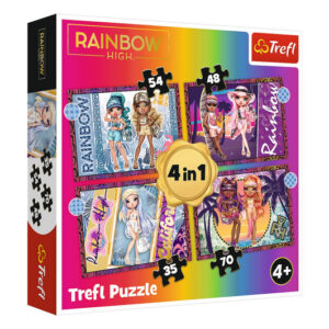 Пазли - 4в1 - 34614 "Модні ляльки RAINBOW HIGH", Trefl