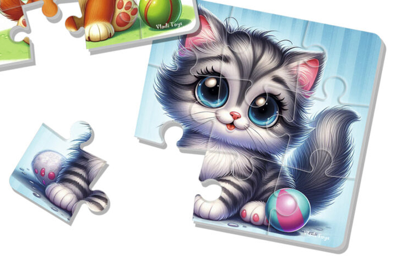 М'які пазли "Котик та песик" VT1102-37 Vladi Toys - Зображення 4