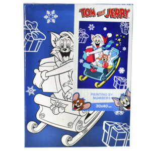 Набір для розпису по номерах 30x40 см KHO6859 "Tom and Jerry: на санчатах" Ideyka