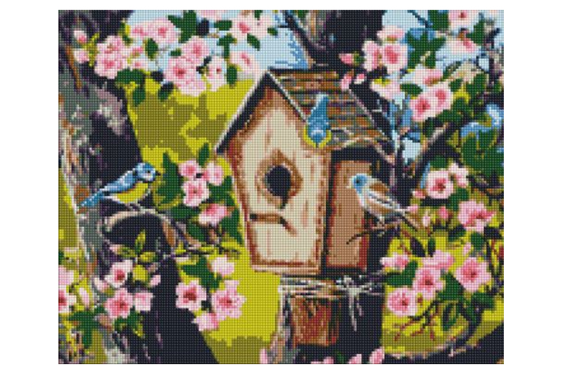 Набір з алмазною мозаїкою 40x50 см AMO7630 "Новосілля для пташок" Ideyka