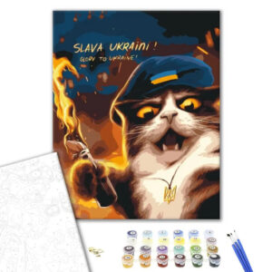 Картина за номерами: Котик повстанець BS53120 р. 40*50 см. Brushme