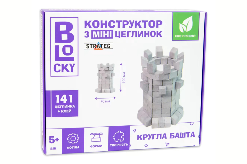 Будівельний набір для творчості з міні-цеглинок BLOCKY "Кругла Башта" 31024 STRATEG
