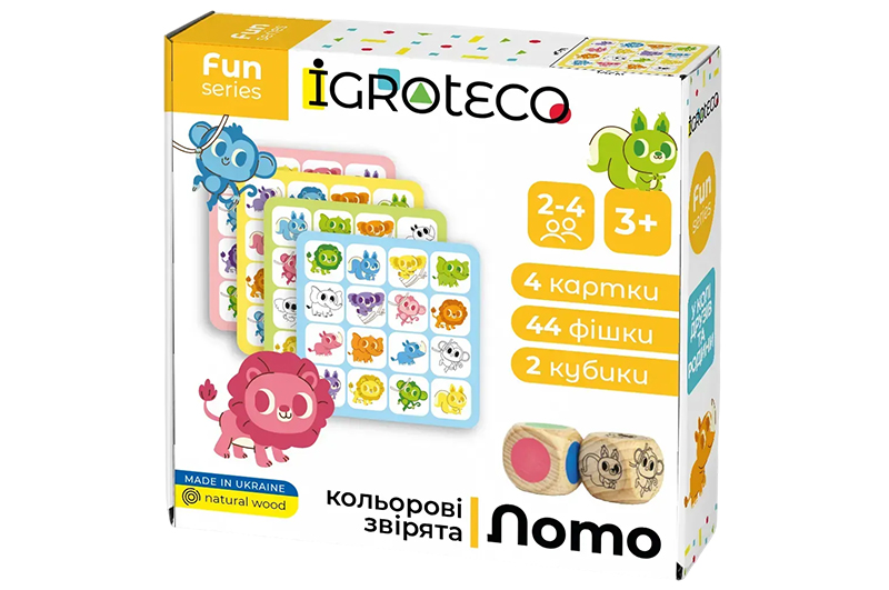 Розумне лото 900804 "Кольорові звірята" в коробці 12x12x4 см. IGROTECO - Зображення 2