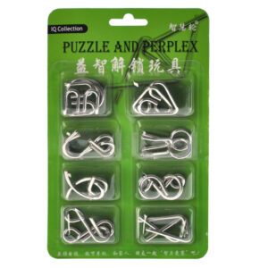 Головоломка металева E518 Unlock Metal Puzzle 8 елементів Зелена р.22*13,5*2см