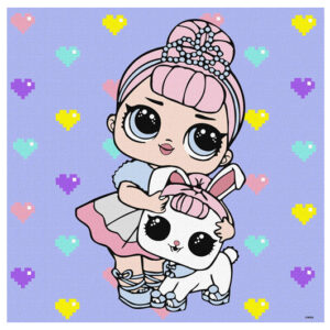 Набір для розпису по номерах 40x40 см KHO6289 "L.O.L. TroopSurprise Crystal Queen With Crystal Bunny" Ideyka