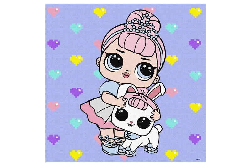 Набір для розпису по номерах 40x40 см KHO6289 "L.O.L. TroopSurprise Crystal Queen With Crystal Bunny" Ideyka