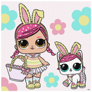 Набір для розпису по номерах 40x40 см KHO1102 "L.O.L. Spring Bling Hops with Kittea" Ideyka