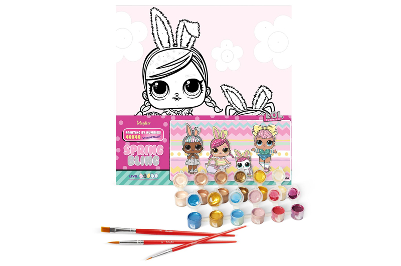 Набір для розпису по номерах 40x40 см KHO1102 "L.O.L. Spring Bling Hops with Kittea" Ideyka - Зображення 2