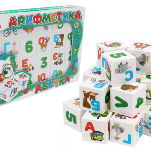 Набір кубиків 2728 "Абетка + арифметика" 24 кубики, в коробці ТЕХНОК