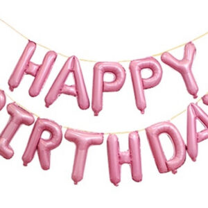 Надпис ''Happy Birthday'' рожевий 16'' (40см)