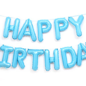 Надпис 'Happy Birthday' голубий 16' (40см)