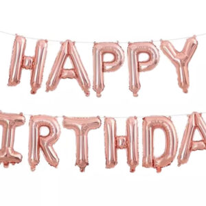 Надпис ''Happy Birthday'' рожеве золото 16'' (40см)