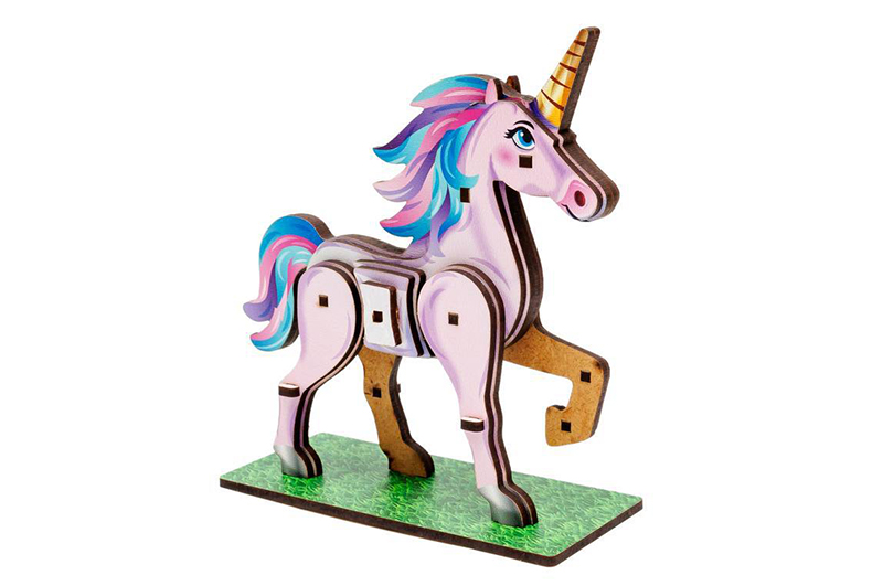 Конструктор 3D Puz-00970, дерев'яний"Turbo Unicorn" PuzzleOk - Зображення 4