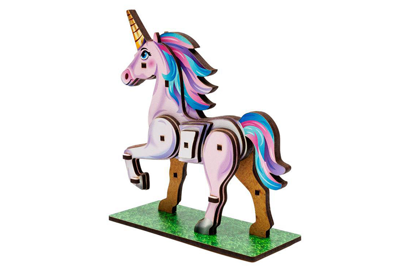 Конструктор 3D Puz-00970, дерев'яний"Turbo Unicorn" PuzzleOk - Зображення 2