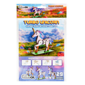 Конструктор 3D Puz-00970, дерев'яний"Turbo Unicorn" PuzzleOk