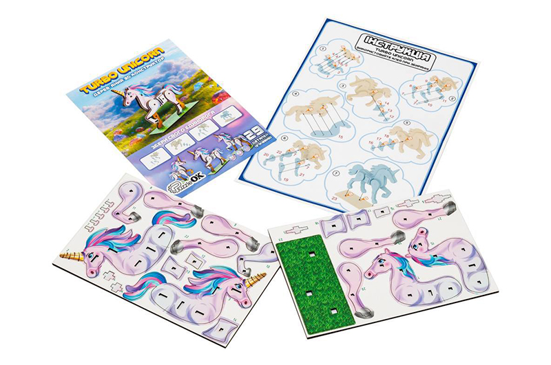 Конструктор 3D Puz-00970, дерев'яний"Turbo Unicorn" PuzzleOk - Зображення 3