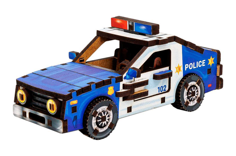 Конструктор 3D Puz-00971, дерев'яний"Turbo Police" PuzzleOk - Зображення 4