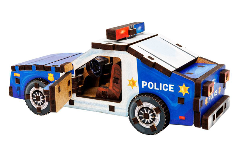 Конструктор 3D Puz-00971, дерев'яний"Turbo Police" PuzzleOk - Зображення 6
