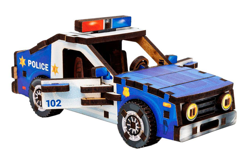 Конструктор 3D Puz-00971, дерев'яний"Turbo Police" PuzzleOk - Зображення 5