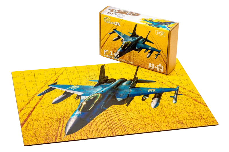 Пазл Puz-02023 "F16" А3 дерев'яний, фігурний PuzzleOK