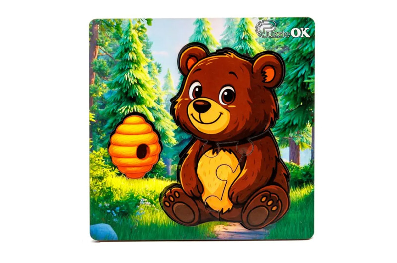 Сортер А6 "Лісовий ведмедик" Puz-88754 дерев'яний PuzzleOk - Зображення 3