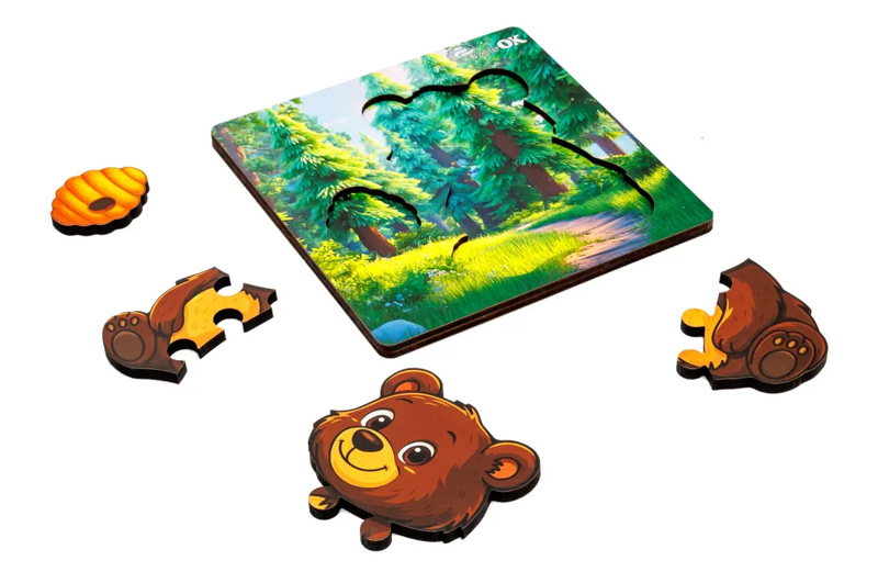 Сортер А6 "Лісовий ведмедик" Puz-88754 дерев'яний PuzzleOk - Зображення 4
