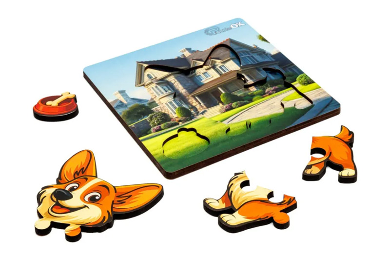 Сортер А6 "Веселий песик" Puz-88753 дерев'яний PuzzleOk - Зображення 3