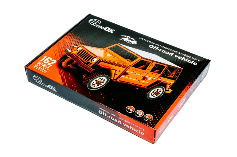 Конструктор Арт-25162 "Джип Wrangler" дерев'яний, розмір 25х11х11 см PuzzleOk - Зображення 5