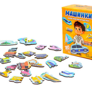 Пазл магнітний Puz-22932 "Машинки", дерев'яний PuzzleOk