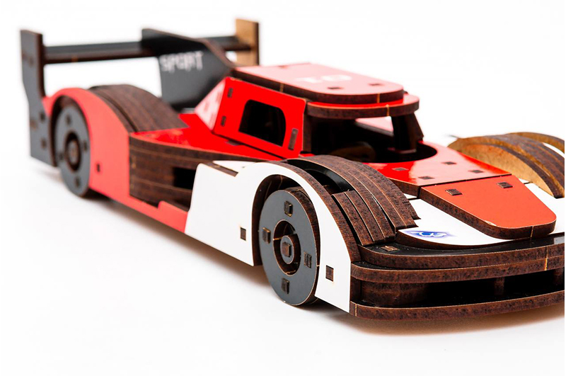 Конструктор Puz-01037 "Racing Car" Порше дерев'яний, 146 дет., розмір моделі 22х9х5 см PuzzleOk - Зображення 2