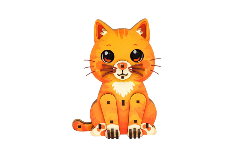 Конструктор дерев'яний Puz-00974" Turbo Cat" PuzzleOk - Зображення 5
