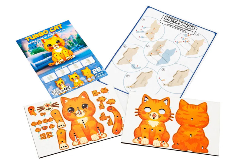 Конструктор дерев'яний Puz-00974" Turbo Cat" PuzzleOk - Зображення 4