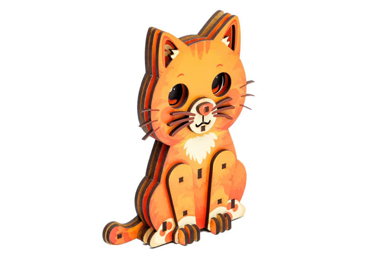 Конструктор дерев'яний Puz-00974" Turbo Cat" PuzzleOk - Зображення 3