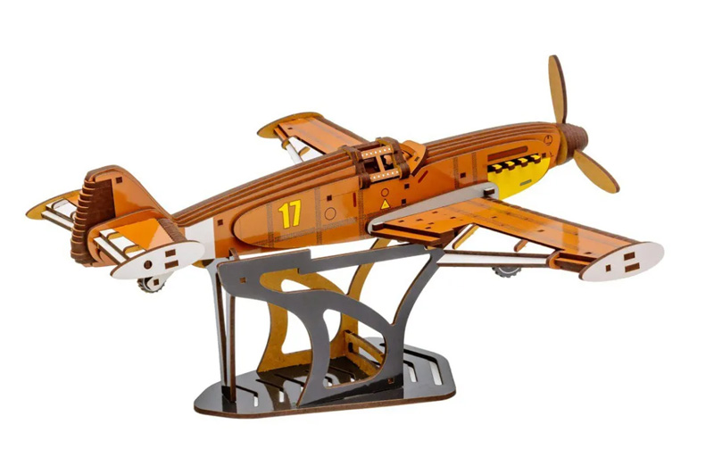 Конструктор Puz-00942 "Винищувач Bf 109" дерев'яний, 258 дет., розмір 34.6х37.5х17.5см PuzzleOK - Зображення 6