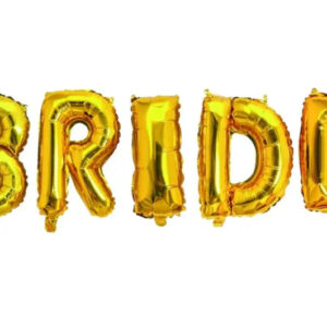 Фольгований надпис "BRIDE" (5 букв 40") золотий