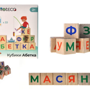 Кубики дерев'яні 900699 "Українська Абетка" 9 дет., в коробці 18x18x5 см. IGROTECO