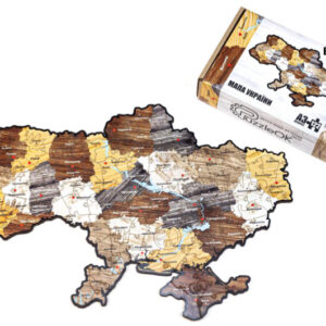 Пазл Puz A3-01210 "Мапа України" дерев'яний, фігурний PuzzleOK