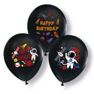 Повітряні кульки "Космічний Happy Birthday" асорті ТМ "Твоя Забава" 50шт