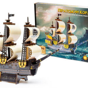 Дерев'яний 3D конструктор "Піратський корабель" Puz-00928 р.34*27*9см PuzzleOk