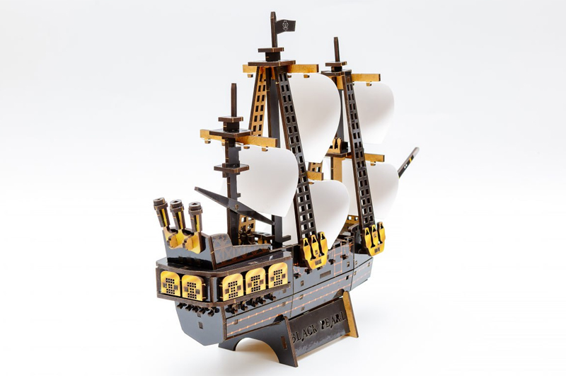 Дерев'яний 3D конструктор "Піратський корабель" Puz-00928 р.34*27*9см PuzzleOk - Зображення 2