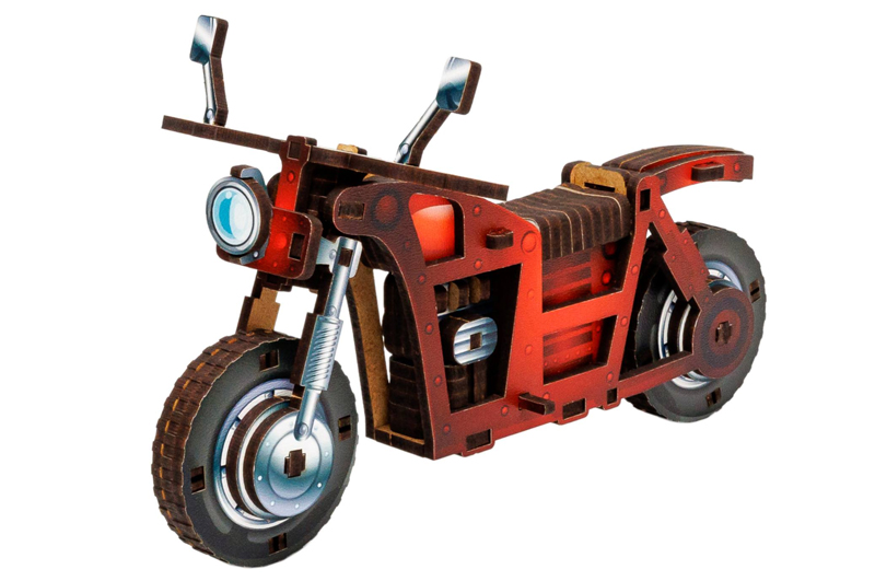Конструктор дерев'яний Puz-00961"Turbo Bike" в кульку PuzzleOK - Зображення 5