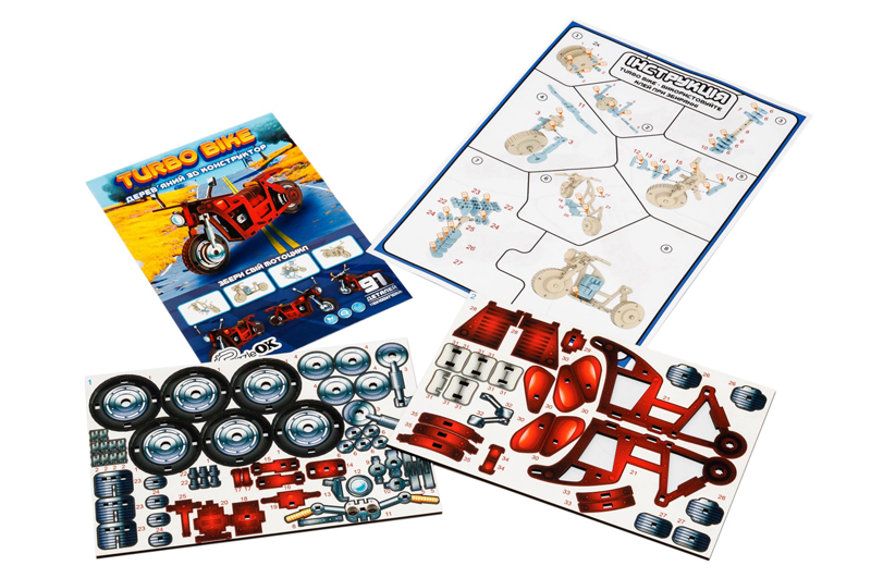 Конструктор дерев'яний Puz-00961"Turbo Bike" в кульку PuzzleOK - Зображення 3