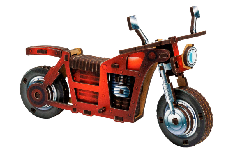 Конструктор дерев'яний Puz-00961"Turbo Bike" в кульку PuzzleOK - Зображення 4