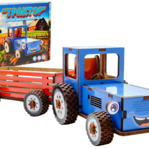 Дерев'яний 3D конструктор "Трактор" 69 дет. Puz-00933 р. 27,8*8,4*8,7 см PuzzleOK