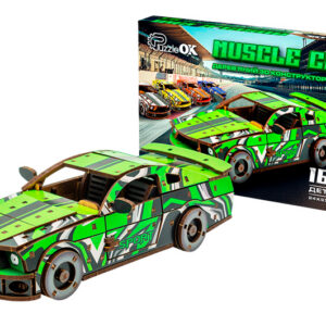 Дерев'яний 3D конструктор Muscle car GT (зелена) Puz-00946 PuzzleOk